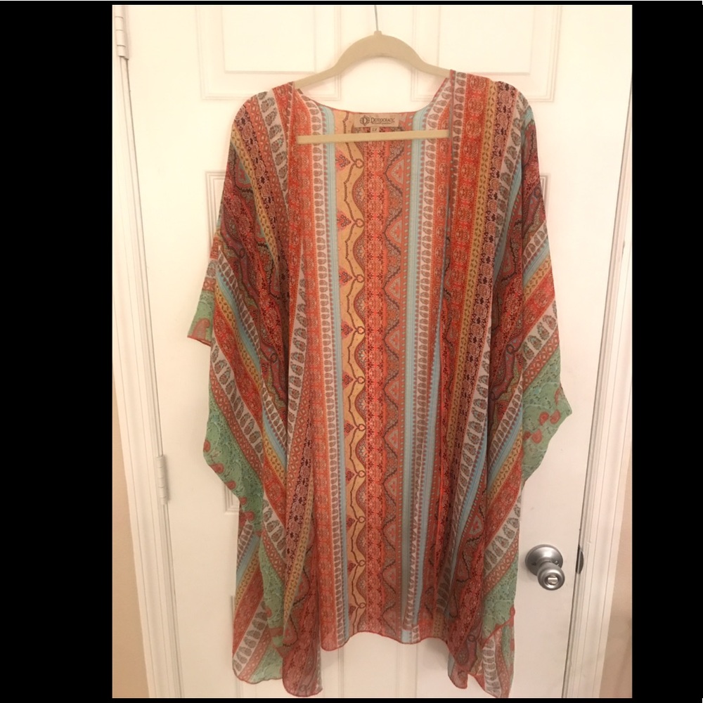 Multi-colored kimono